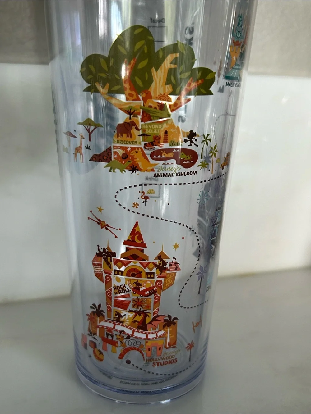 2020 Starbucks Disney World Parks Icons Map Cold Cup Venti Plastic Tumbler 24oz